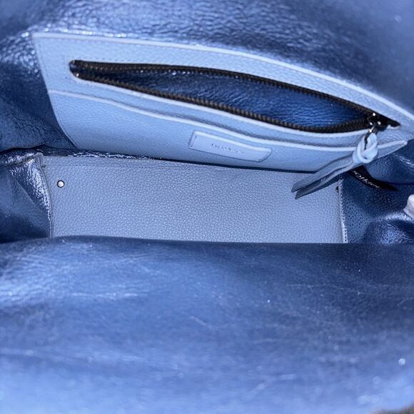 Botkier Hudson Hobo Azurra Pebbled Leather Gunmetal Hardware New Zip Handles - Picture 9 of 12